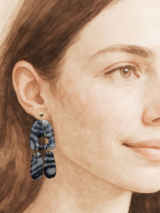 Zebra Drop Earrings
