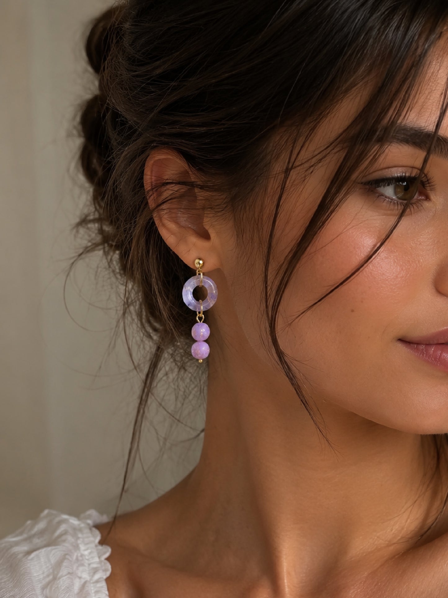 Purple Drop Earrings