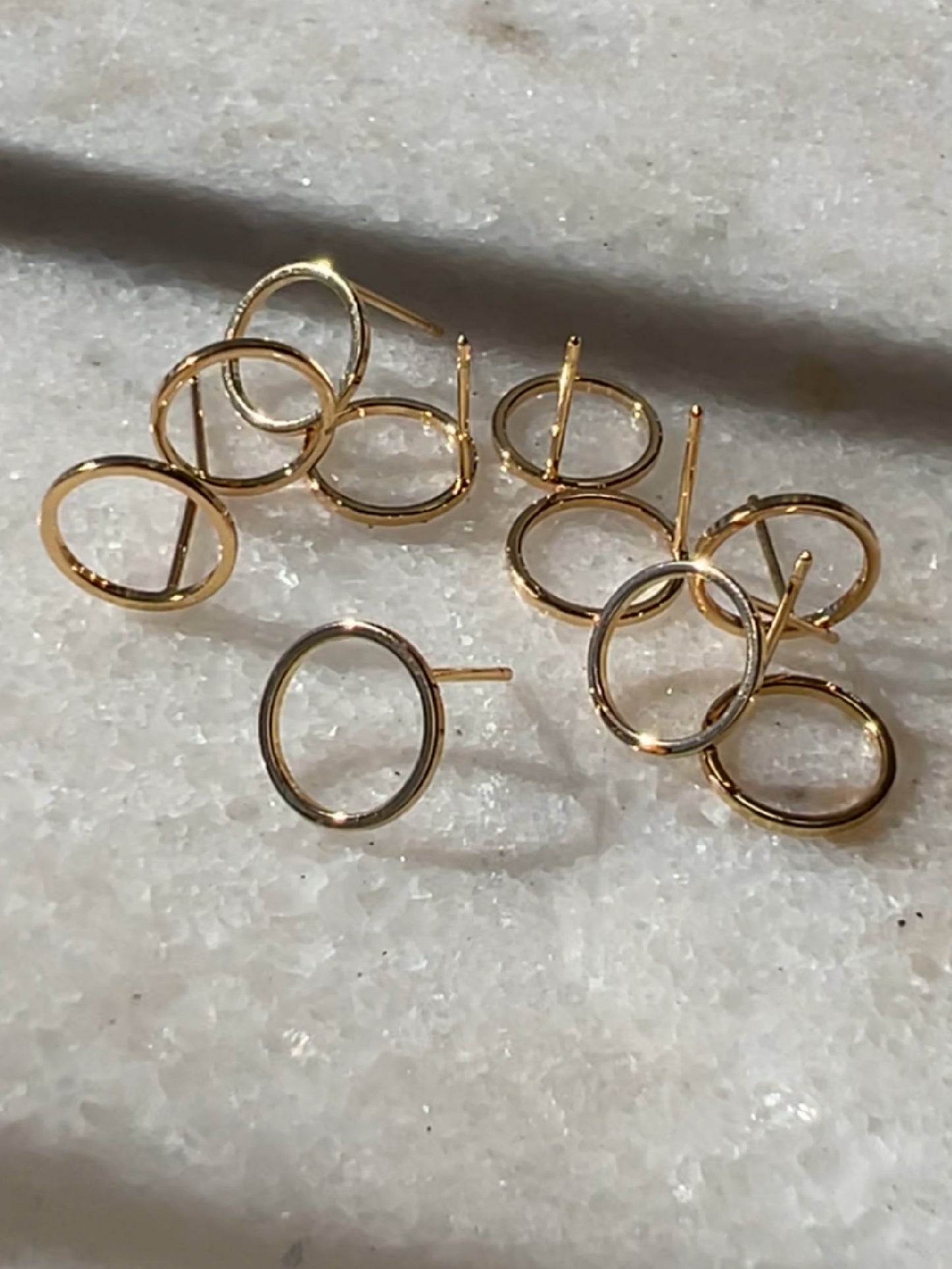 Gold Plated Round Studs 10 mm (10pcs) gold