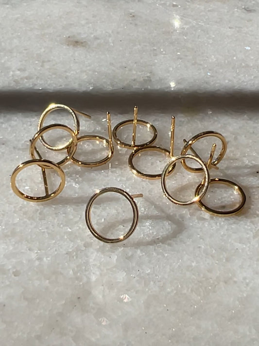 Gold Plated Round Studs 10 mm (10pcs) gold