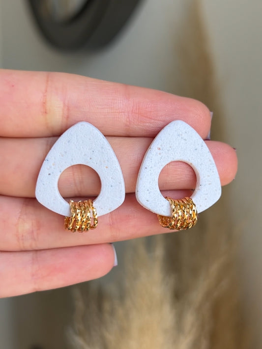 White Stud Earrings