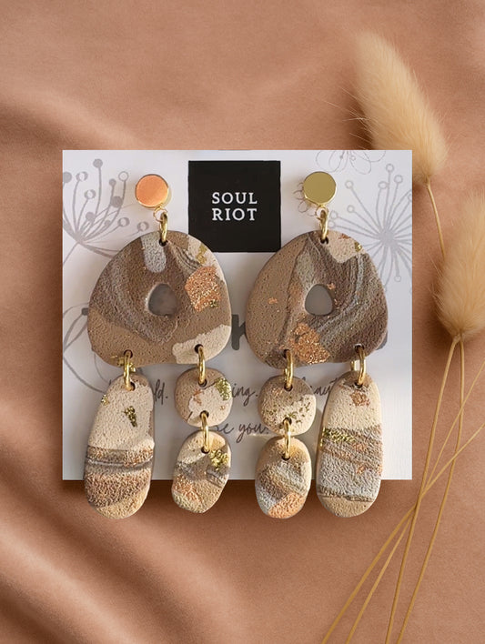Tan Classic Earrings