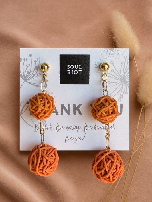 Yarn Balls Drop Earrings