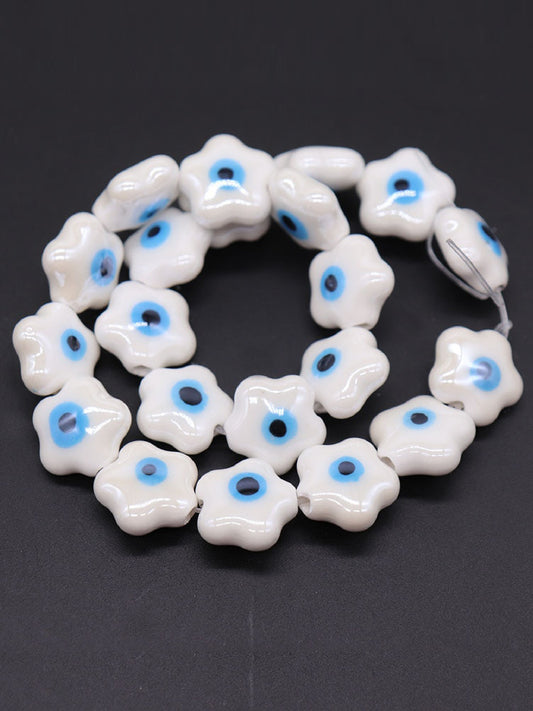 Ceramic Evil Eye Beads 14mm (2pcs)