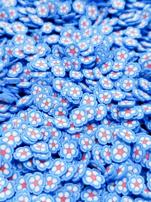 Polymer Clay Daisy Flower Sprinkles 5-6mm 7 gram (blue)