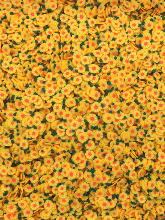 Polymer Clay Daisy Flower Sprinkles 5-6mm 7 gram (yellow)