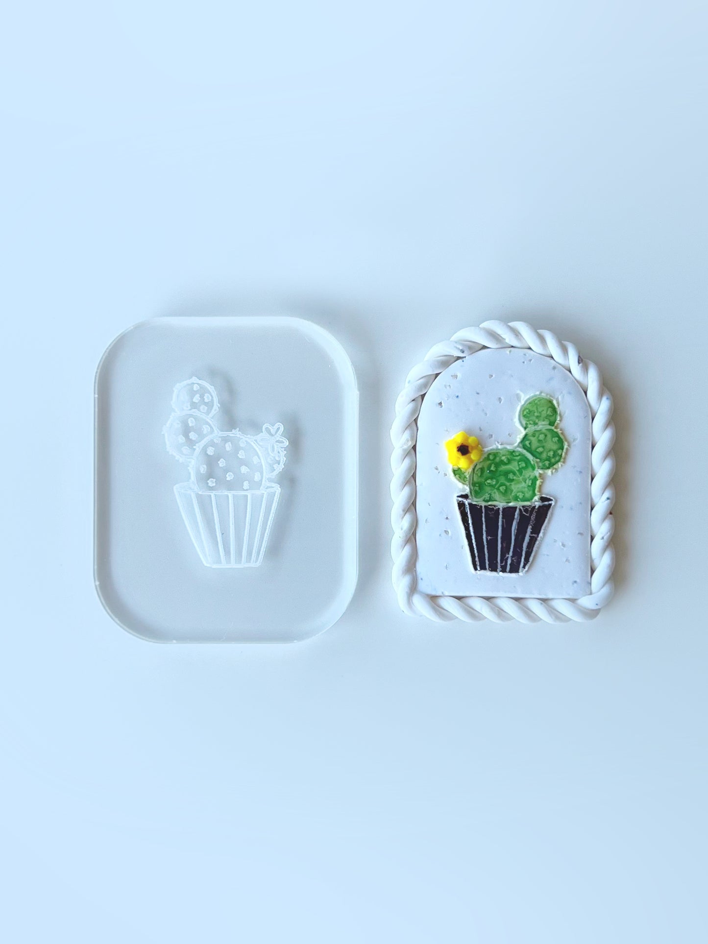 Cactus Acrylic Stamp | Stamp for Clay | Polymer Clay Stamp (pre-order)