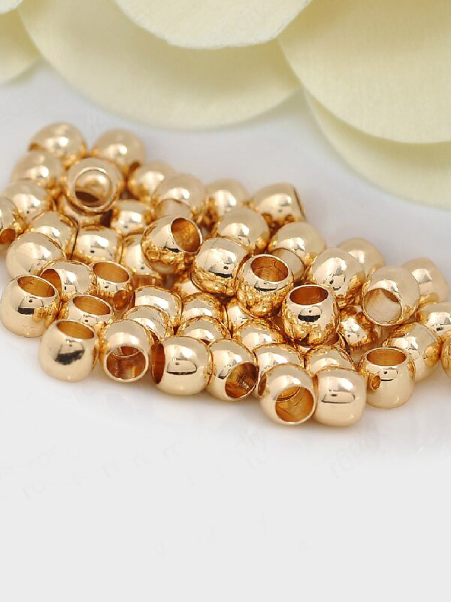 24K gold plated beads 6x5 mm (2pcs)