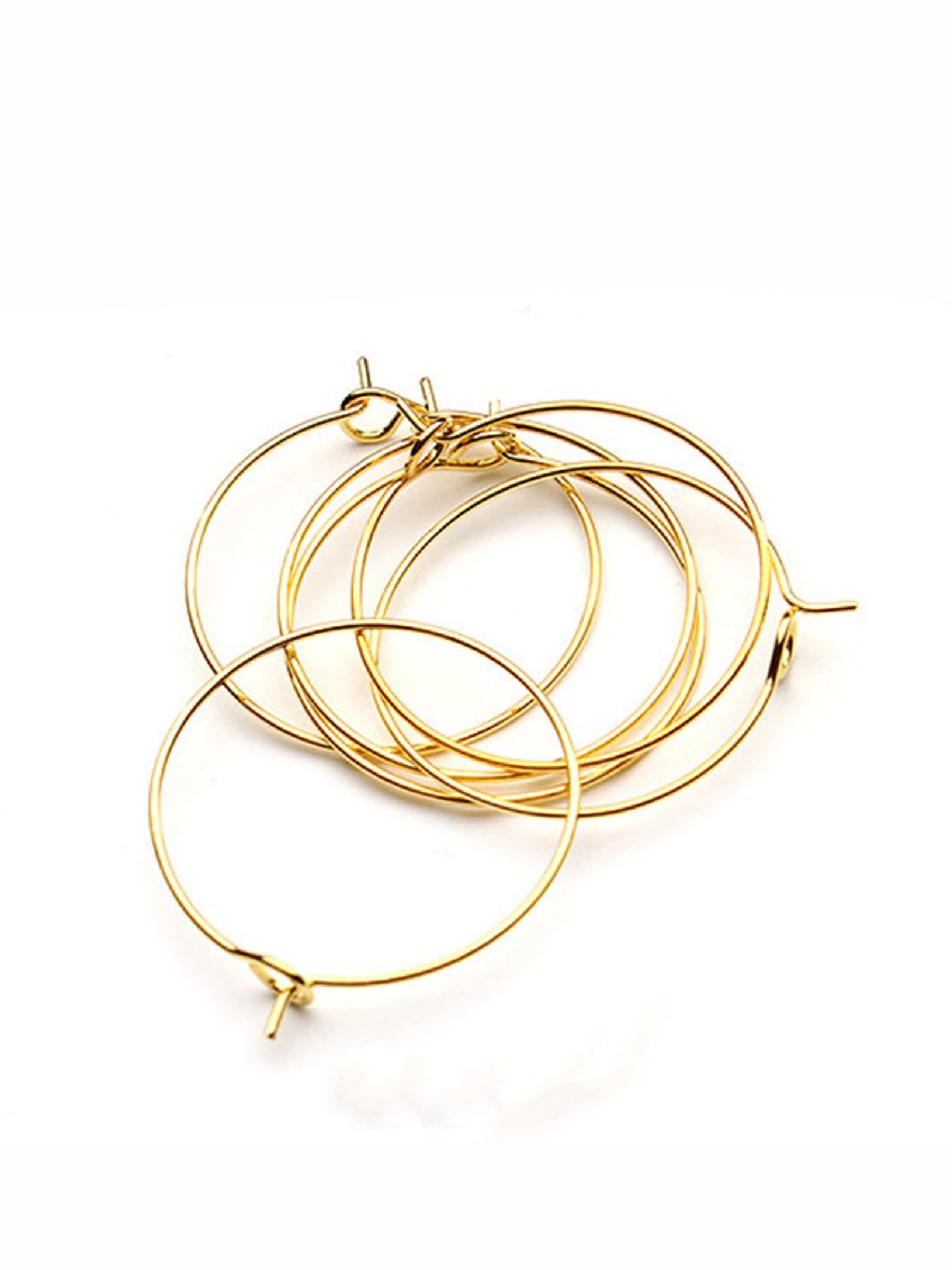 18k Gold Plated Rhodium Earring Hoops 1 inch (gold) (10pcs)