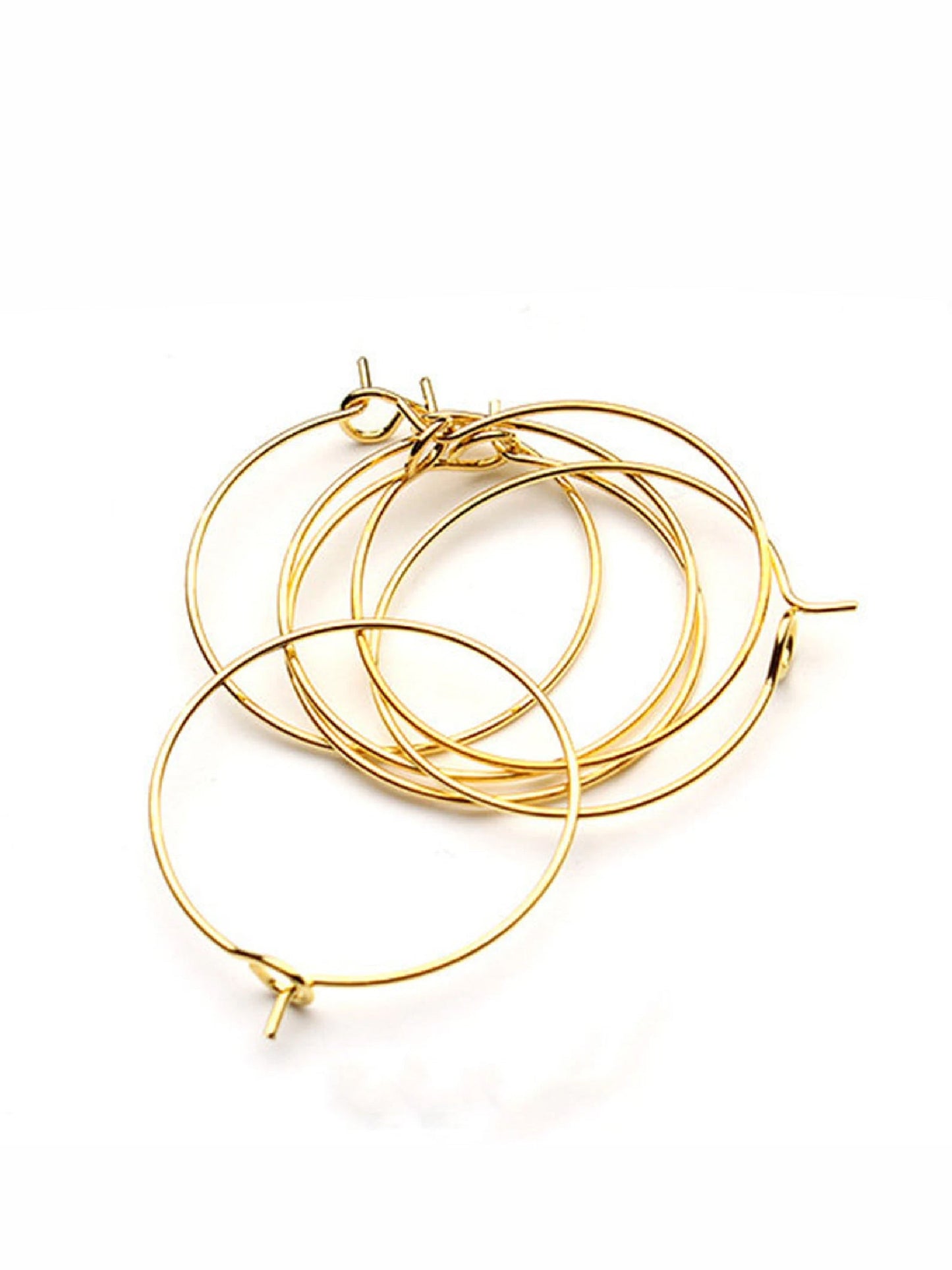 18k Gold Plated Rhodium Earring Hoops 30 mm (gold) (10pcs)