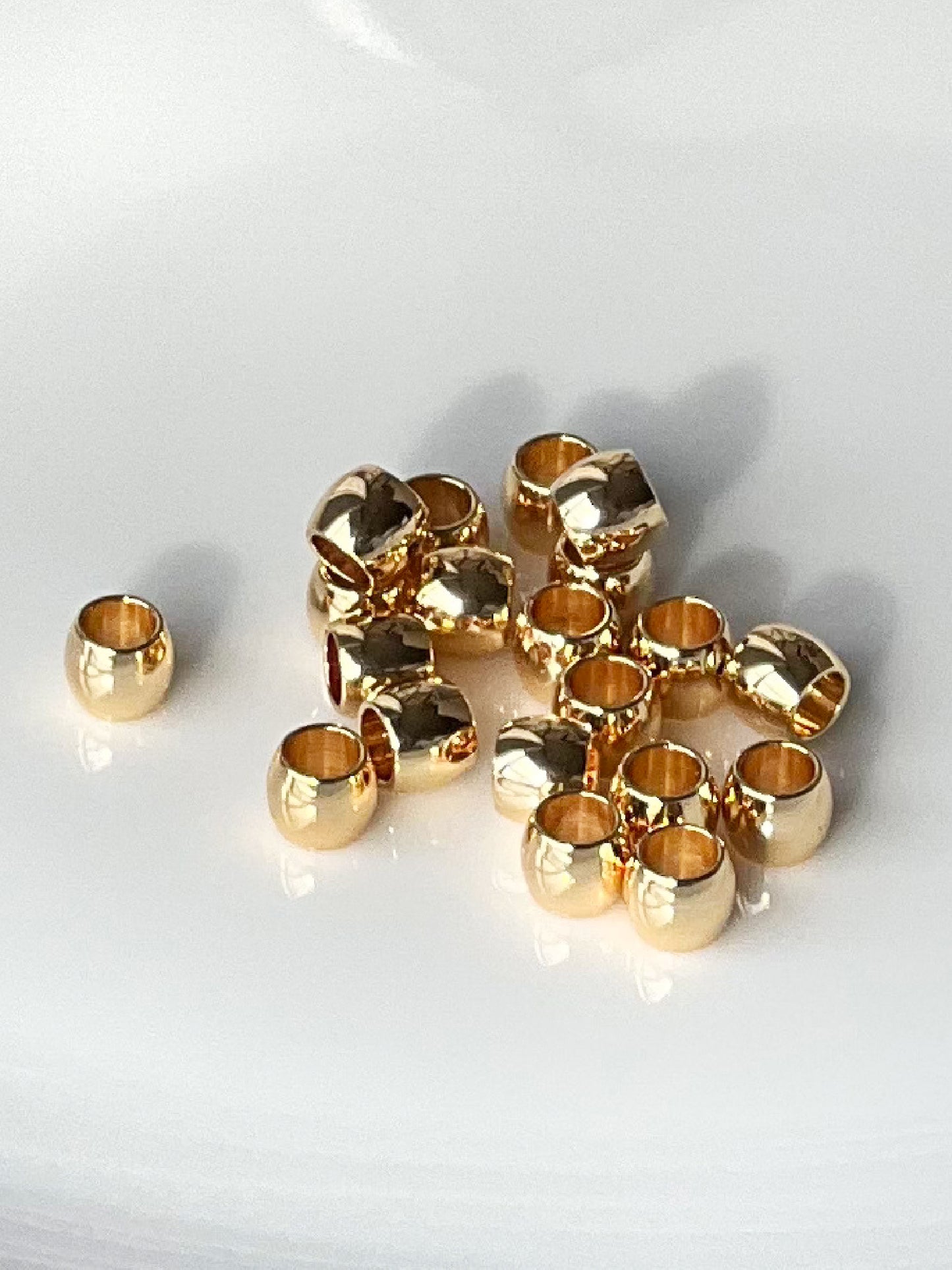 24K gold plated beads 6x5 mm (2pcs)