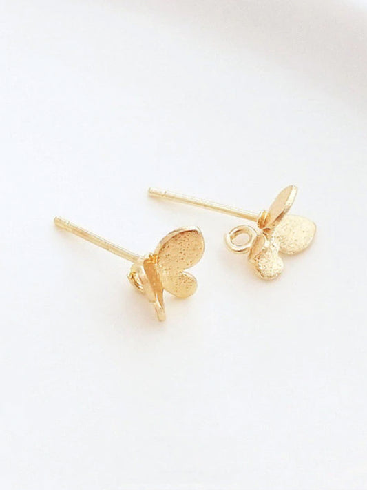 Butterfly Studs 14K gold plated 18x14mm (8pcs)