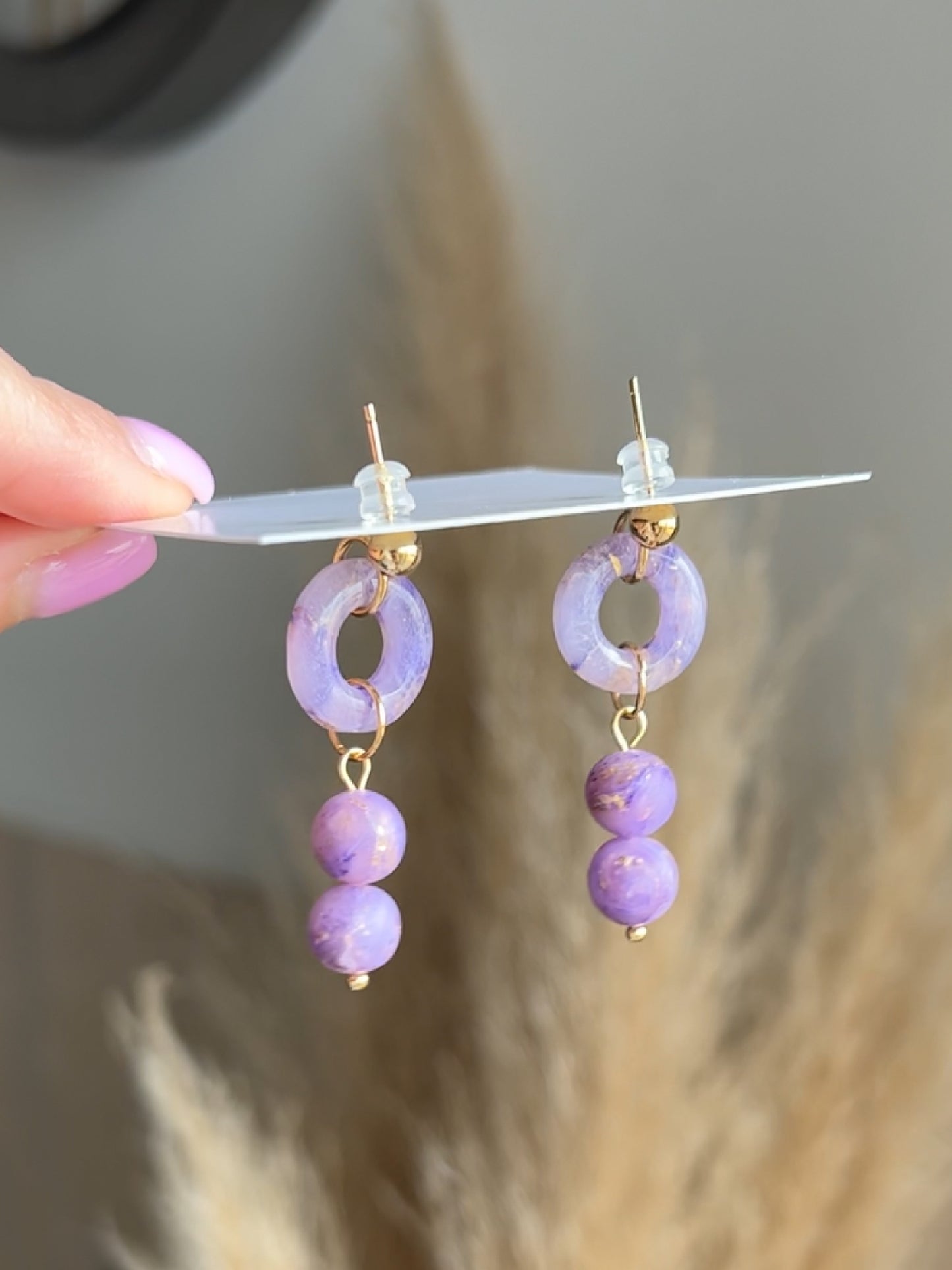 Purple Drop Earrings