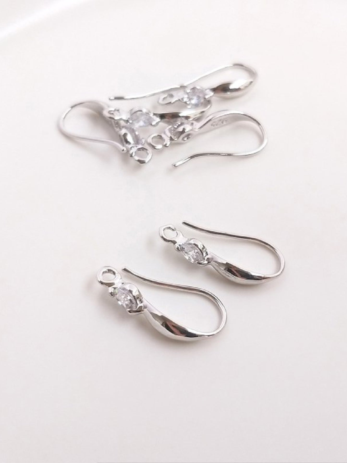 18K gold plated zircon nickel free hooks  19x10 mm (2pcs)