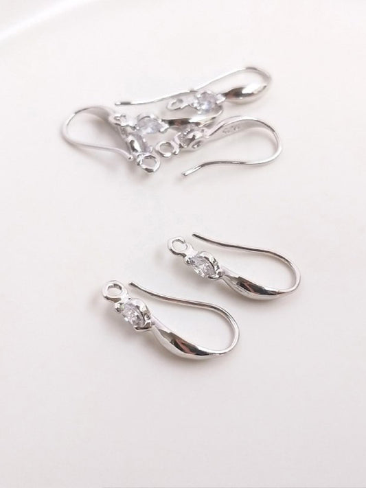 18K gold plated zircon nickel free hooks  19x10 mm (2pcs)