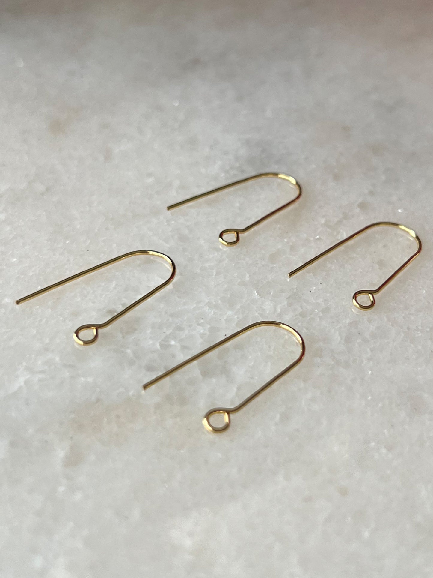 18K gold plated long hooks 14x 24mm (10 pcs) (gold)