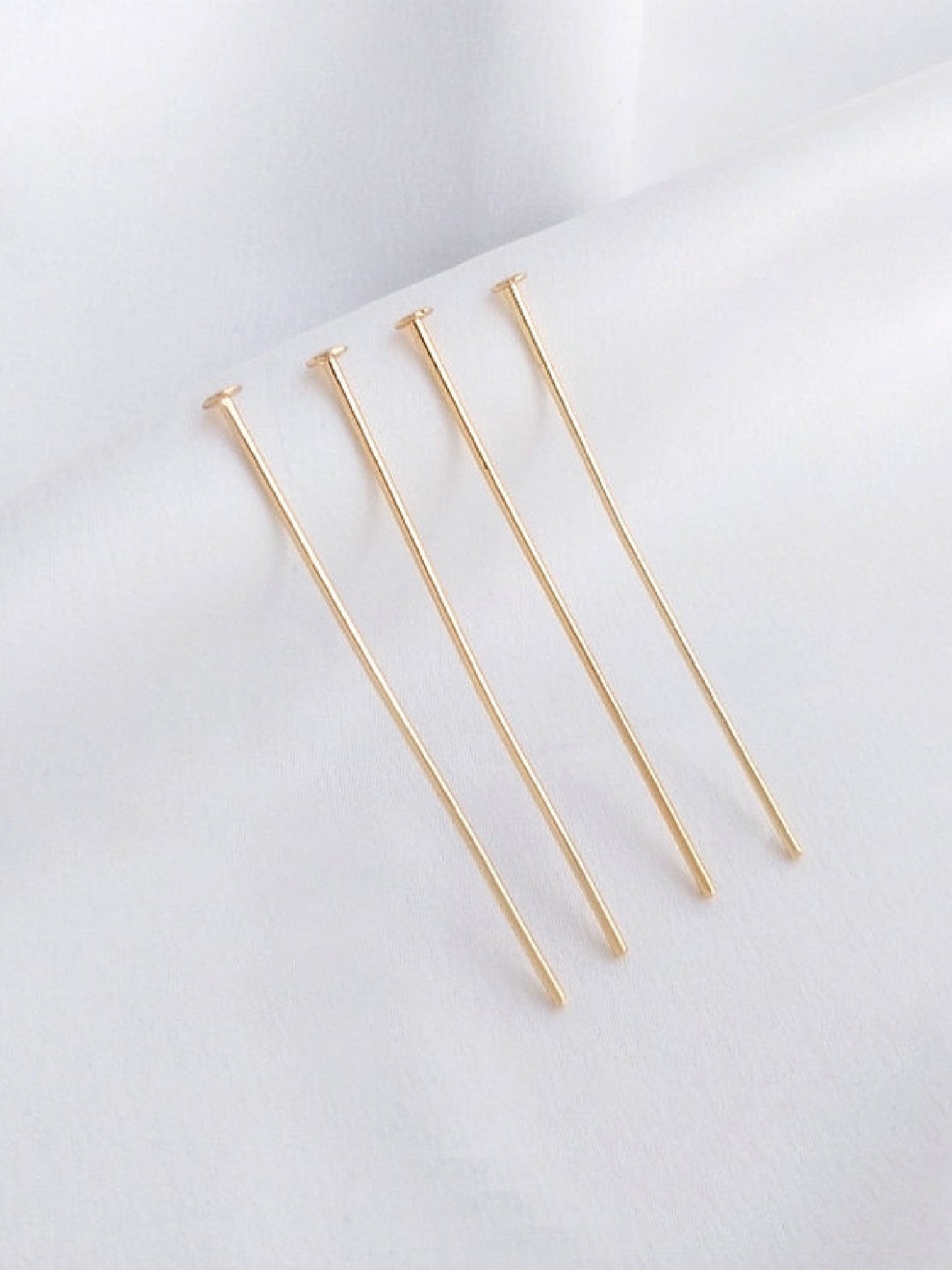 14k Gold Plated Brass Metal Flat Head Pin 0.6 x20 mm (50pcs)